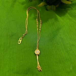 Adjustable Gold Mangalsutra with Floral Pendant