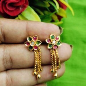 Lightweight Stone Jumkas – One Gram Gold Finish